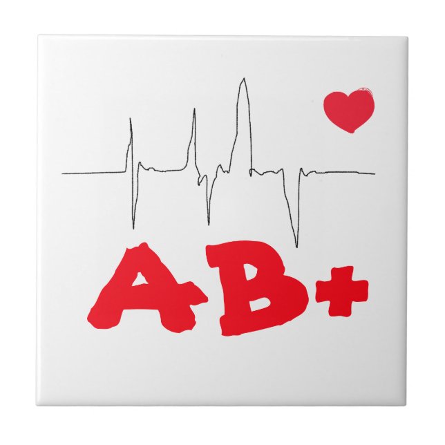 AB+ Funky Tipo Sangue Taxa Cardíaca Médica (Frente)