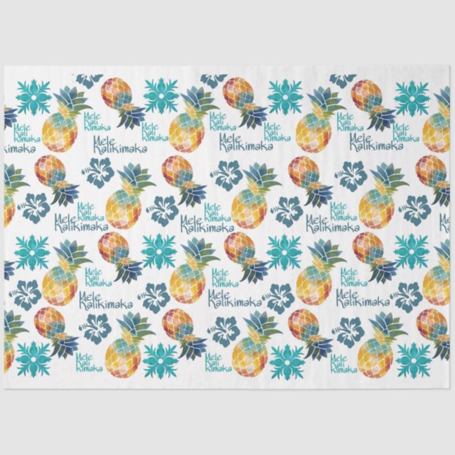 Abacaxi do Havaí e Papel Tecido Hibisco (Frente )