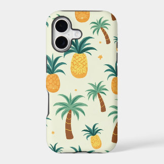 Abacaxi e padrão de árvore design iphone 11 capas