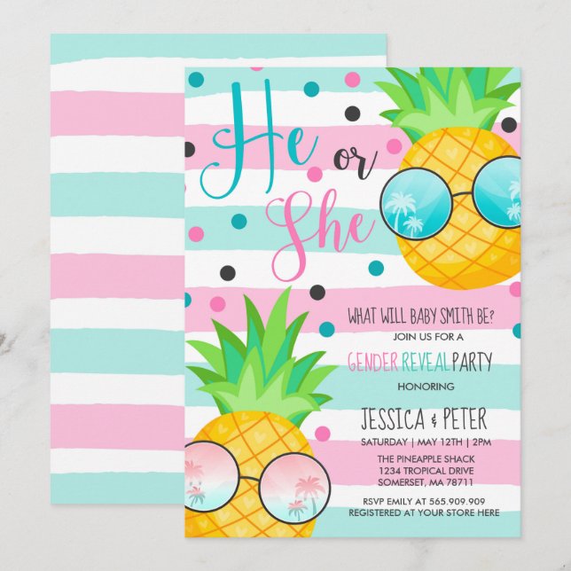 Abacaxi Gênero Revela Convite Revisão Havaiana (Frente/Verso)