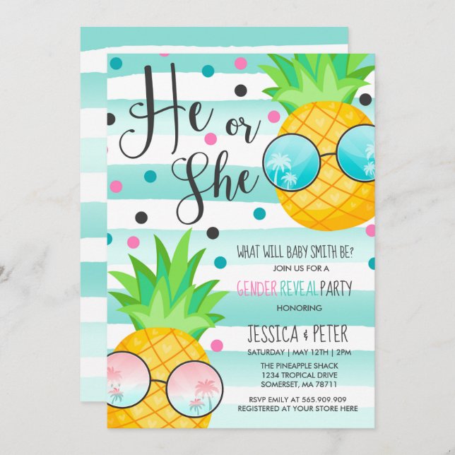Abacaxi Gênero Revela Convite Revisão Havaiana (Frente/Verso)
