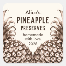 Abacaxi preserva etiqueta de conservas caseiras