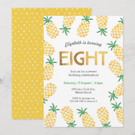 Abacaxi tropical 8º Convite de Aniversário