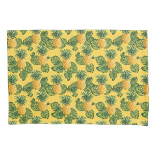 Abacaxis & folhas tropicais no ouro