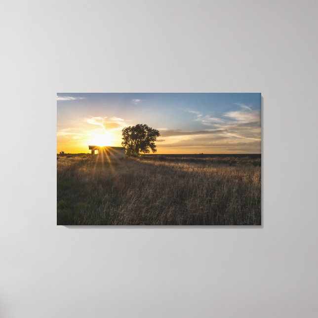 Abandonado Shed Colorado Sunset Canvas (Frente)