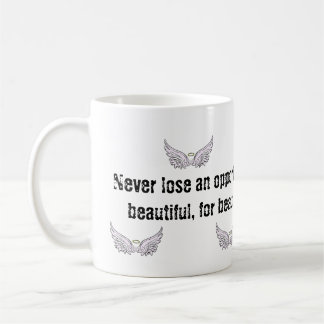 Abas de anjo personalizáveis, caneca de café