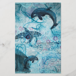 Abate de vidas do oceano azul-marinho da Vintage