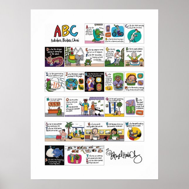 ABC: Adobo, Boba, Poster Chai 18x24 (Frente)