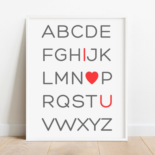 ABC Alphabet I Love You Nursersery Decor Poster (Criador carregado)
