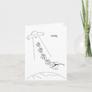 Abdução de alienígenas do cartão de Natal do Papai