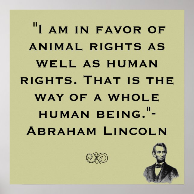 Abe Lincoln Animal Rights Cote Poster (Frente)