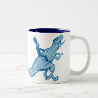 Abe Lincoln que monta uma caneca de café de T-Rex