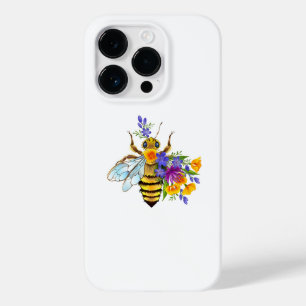 Abeja flor com plantas silvestres
