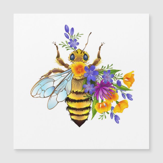 Abeja flor com plantas silvestres (Frente)