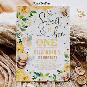 Abelha Aniversário convite Tão doce para Abelha