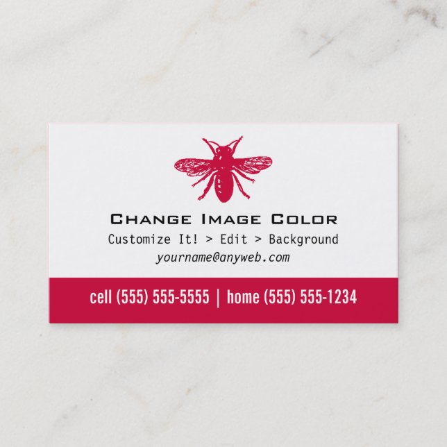 Abelha - cartão de assunto pessoal (Frente)