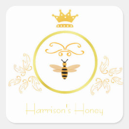 Abelha com etiqueta coroa