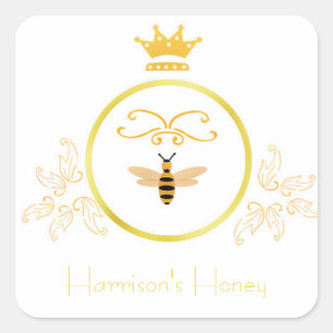 Abelha com etiqueta da coroa