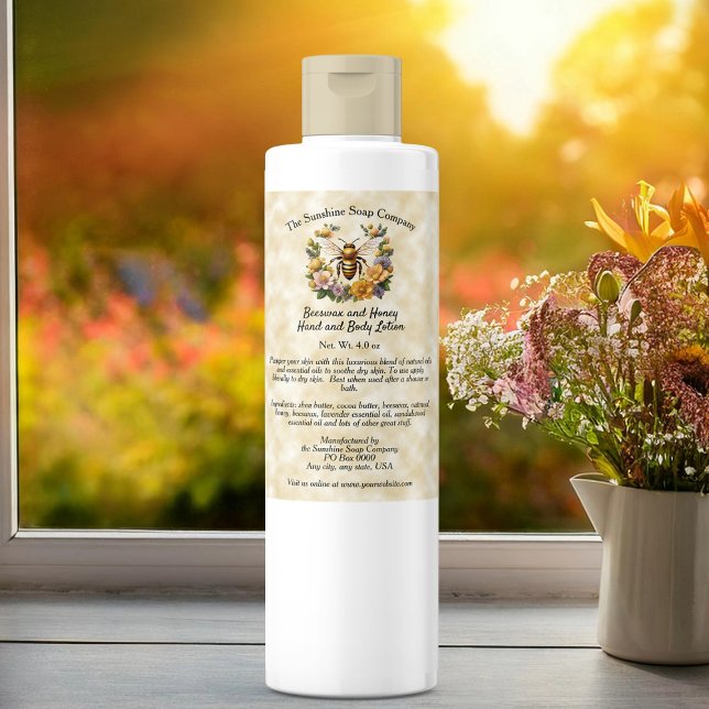 Abelha de mel no papel de pergaminho de Faux Etiqu (Criador carregado)