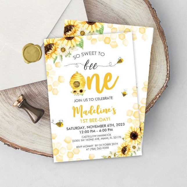 Abelha-Dourada Convite de Aniversário (Criador carregado)