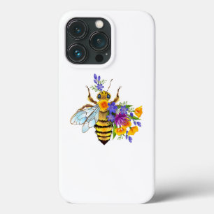 Abelha flor com plantas silvestres
