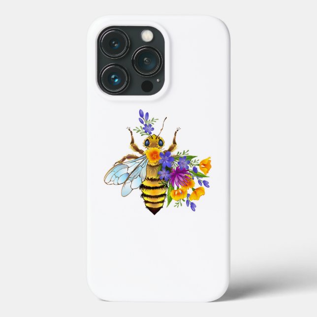Abelha flor com plantas silvestres (Verso)