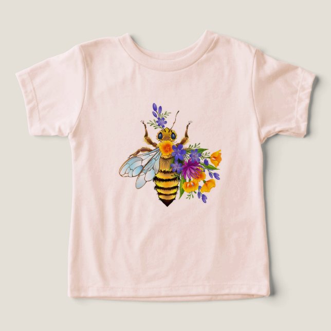 Abelha flor com plantas silvestres (Design frontal)