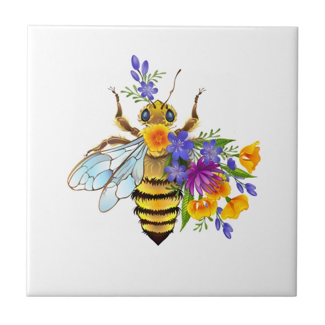 Abelha flor com plantas silvestres (Frente)