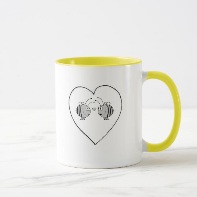 Abelha na caneca de café do amor (Direita)
