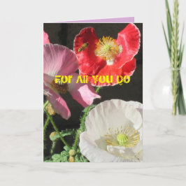 Abelha No Cartões de agradecimentos De Poppies