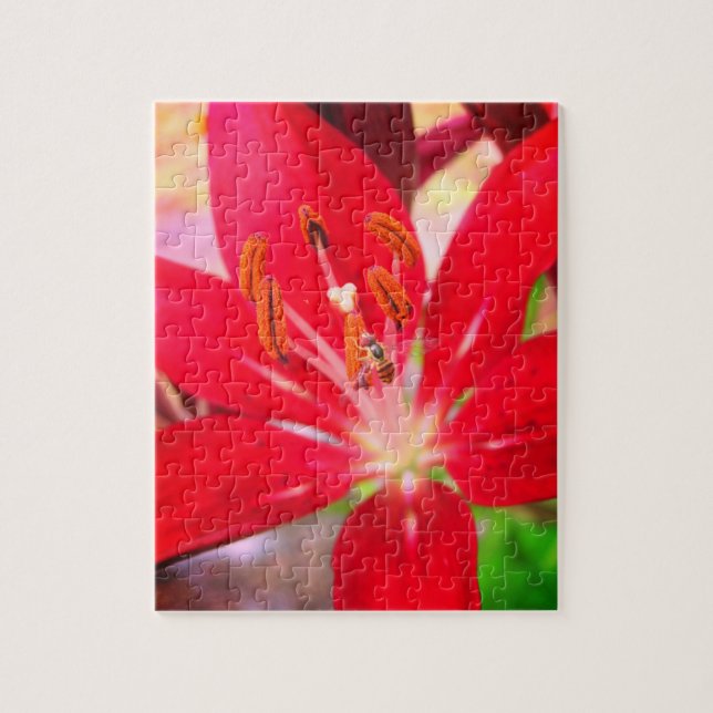 Abelha num Quebra-cabeça de Jigsaw Lily Relaxing S (Vertical)