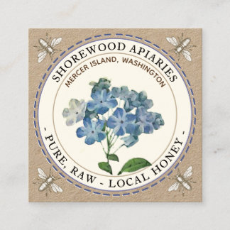 Abelhas Blue Summer Flower Honey Kraft Cartão de v