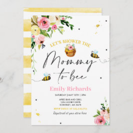 Abelhas Chá de fraldas Convite À Mamãe Floral Para