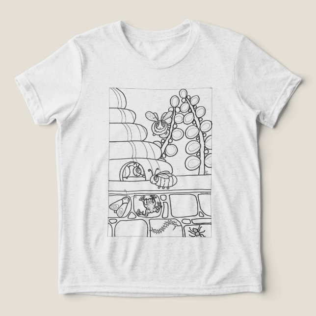 Abelhas com colmeia a cor (Design frontal)