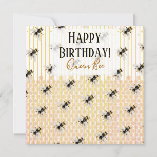 Abelhas de Honeybee   Cartão de Aniversário