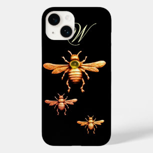 ABELHAS DE MEL Dourado, MONOGRAMA DE MEL PRETO
