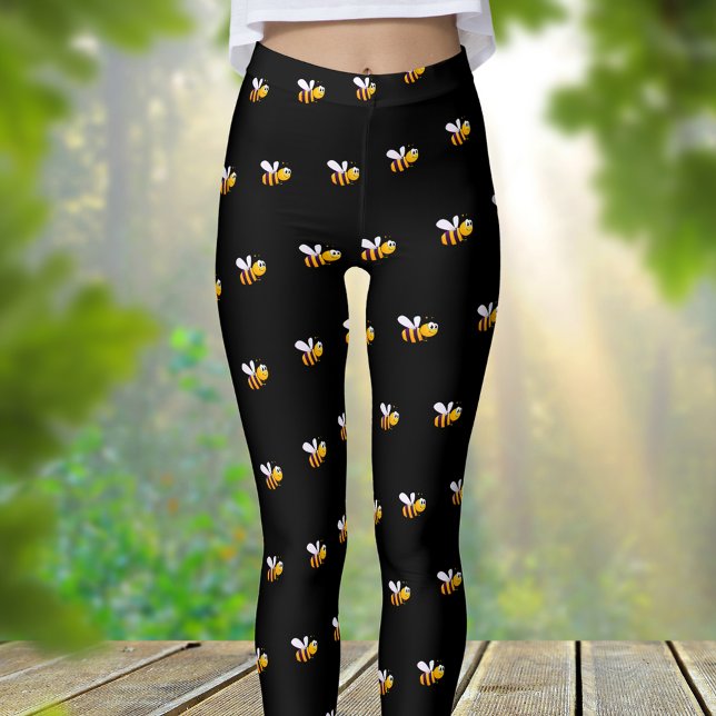 Abelhas-desmoronadas brancas lindas leggings engra (Criador carregado)
