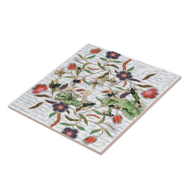 Abelhas e Flores Francesas Modernas Vintage (Lateral)