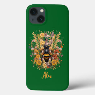 Abelhas Elegantes e Girassóis com Nome Personaliza