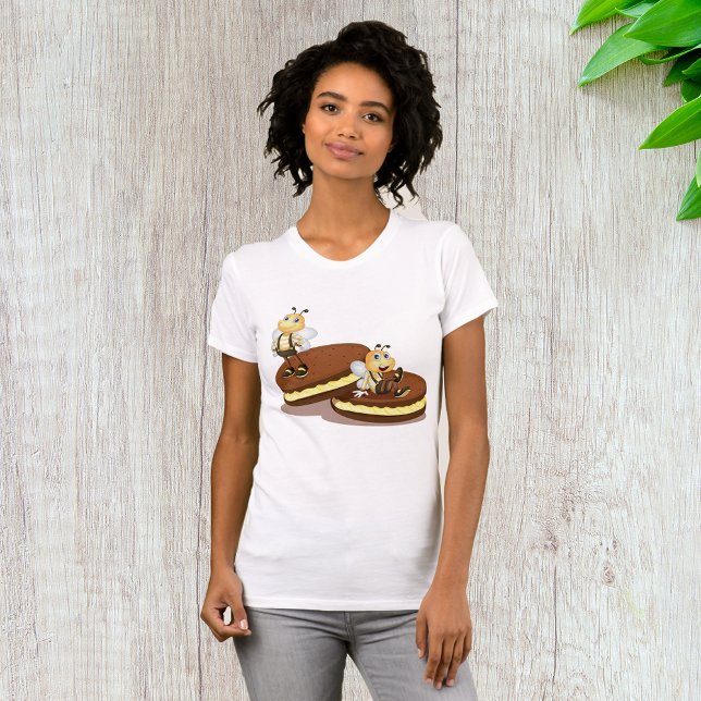 Abelhas Em Dois Biscoitos Mulheres A Camiseta (Criador carregado)