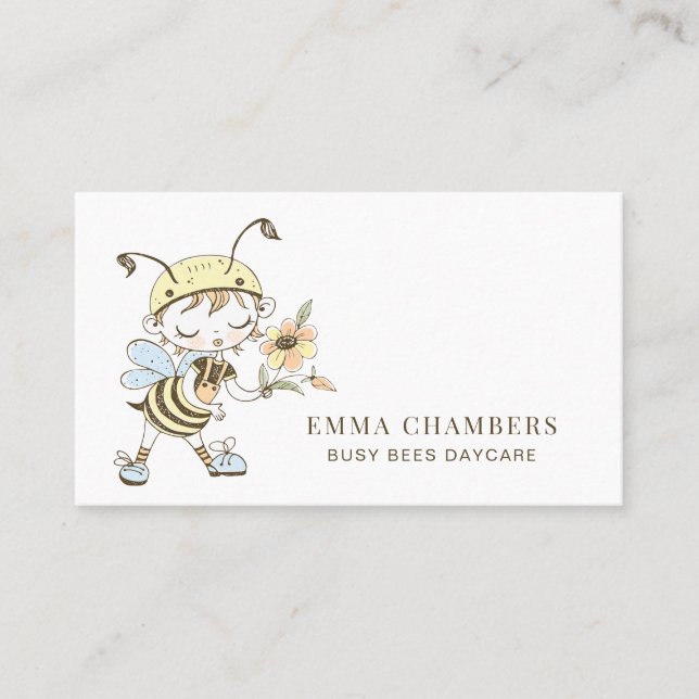 Abelhas - Ilustração de creche Babysitting Cartão  (Frente)