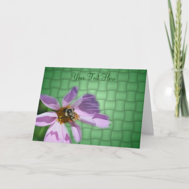 Abelhas no Cartão com fotos da Natureza da Flor do (Frente)