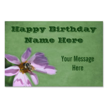 Abelhas no Cosmos Flower Feliz Aniversário