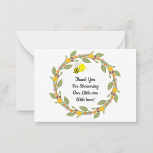 Abelhas No Doodle Floral Obrigado Cartões