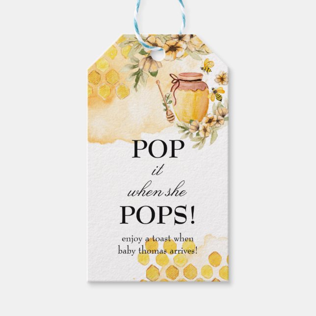Abelhas Pop quando ela Pop Etiquetas de Champanhe (Frente)