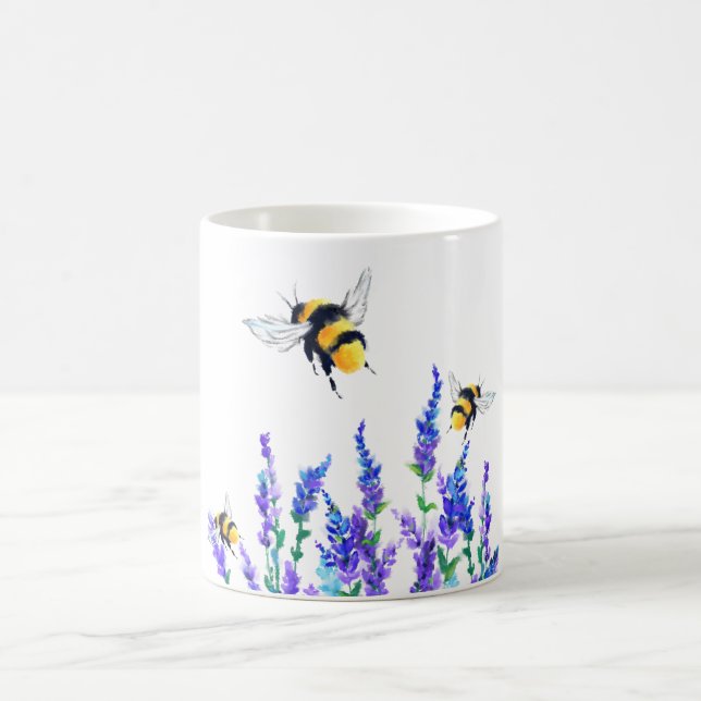 Abelhas Primavera voadoras voando caneca de café (Centro)