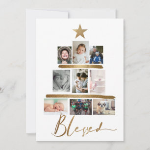Abençoada Colagem de Fotos da Árvore de Natal de