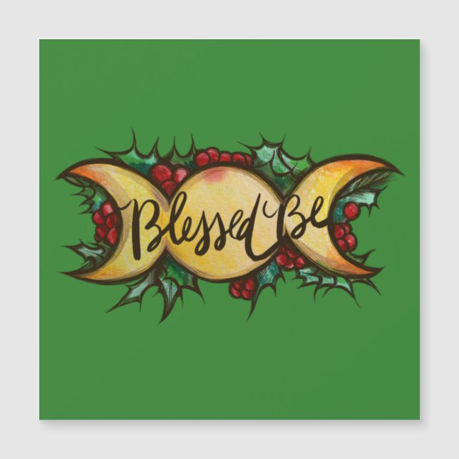 Abençoada Seja Tripla Deusa Lua Holly Yule (Frente)