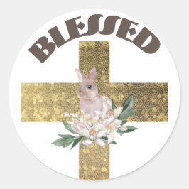 Abençoado adesivo redondo clássico