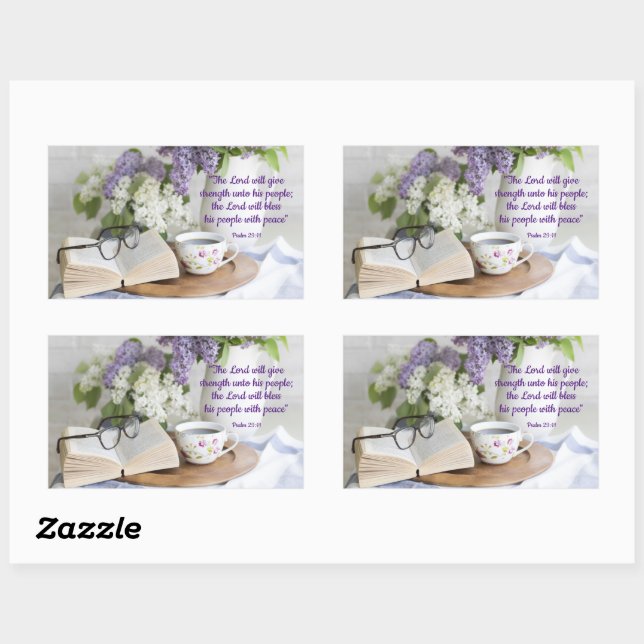 Abençoado com o adesivo retangular de paz (Folha)